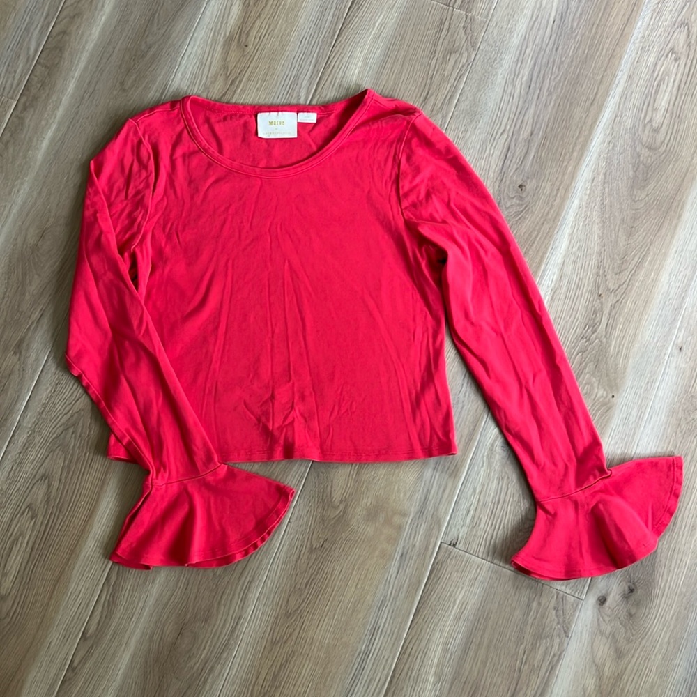 Maeve by Anthropologie Flouncy Bell Sleeve Top